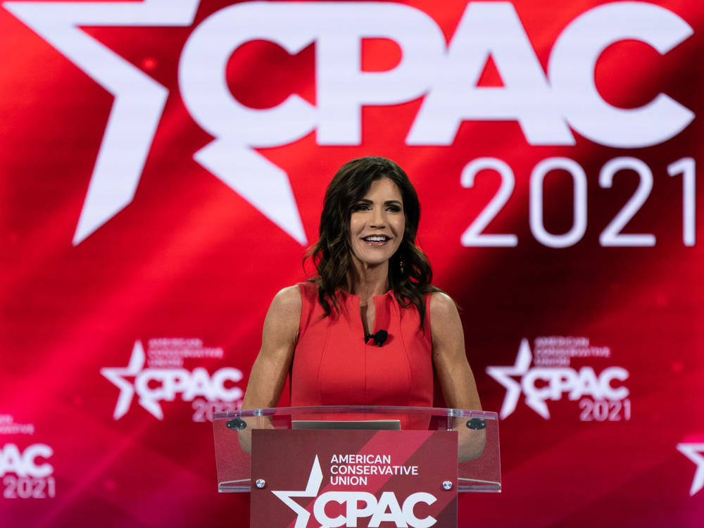 Kristi Noem, governor of South Dakota, speaks during the Conservative Political Action Conference (CPAC) in Orlando, Florida, U.S., on Saturday, Feb. 27, 2021.