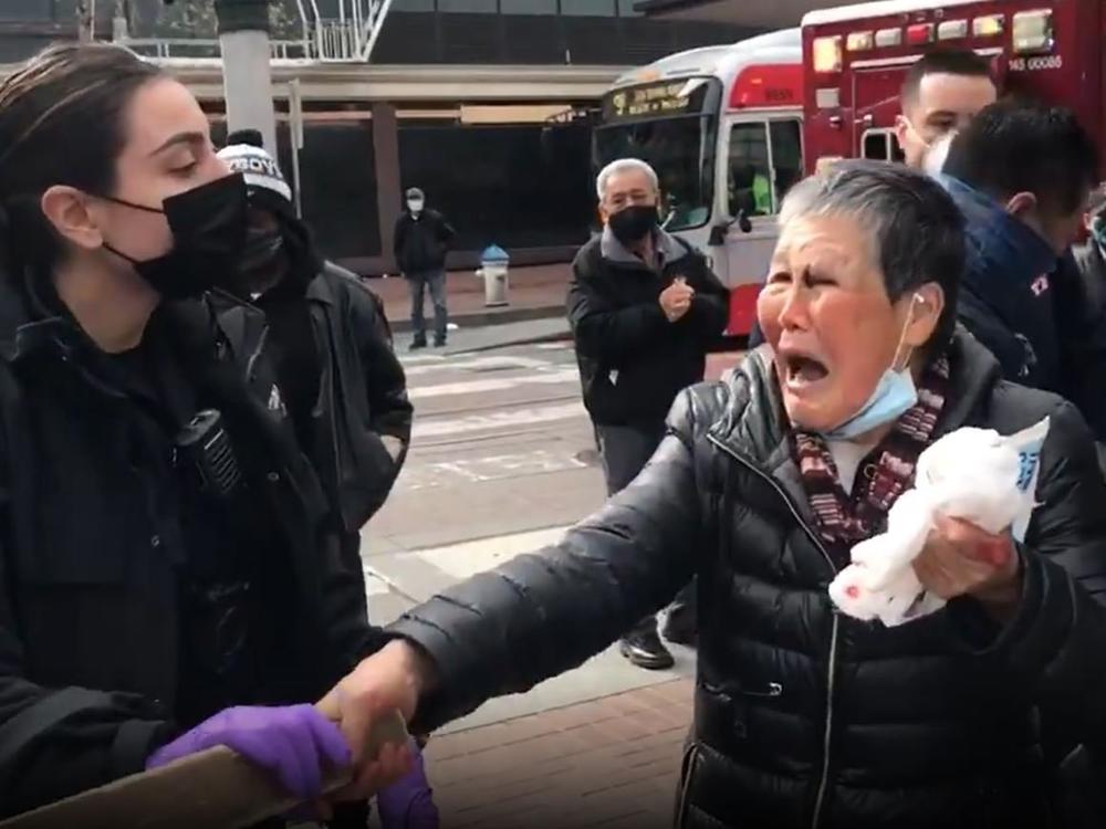 Xiao Zhen Xie, 75, is recovering after she was punched by a man in San Francisco. Her family says that despite being hurt, she fought back to defend herself.