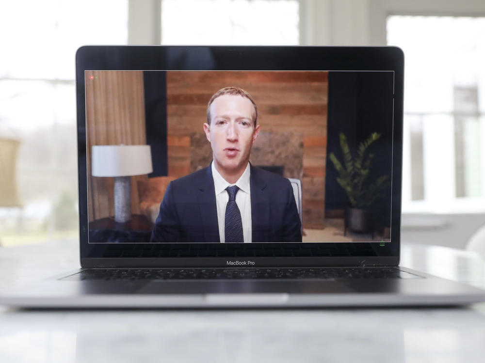 Mark Zuckerberg, chief executive officer of Facebook Inc., speaks virtually during a House Energy and Commerce Subcommittees hearing.