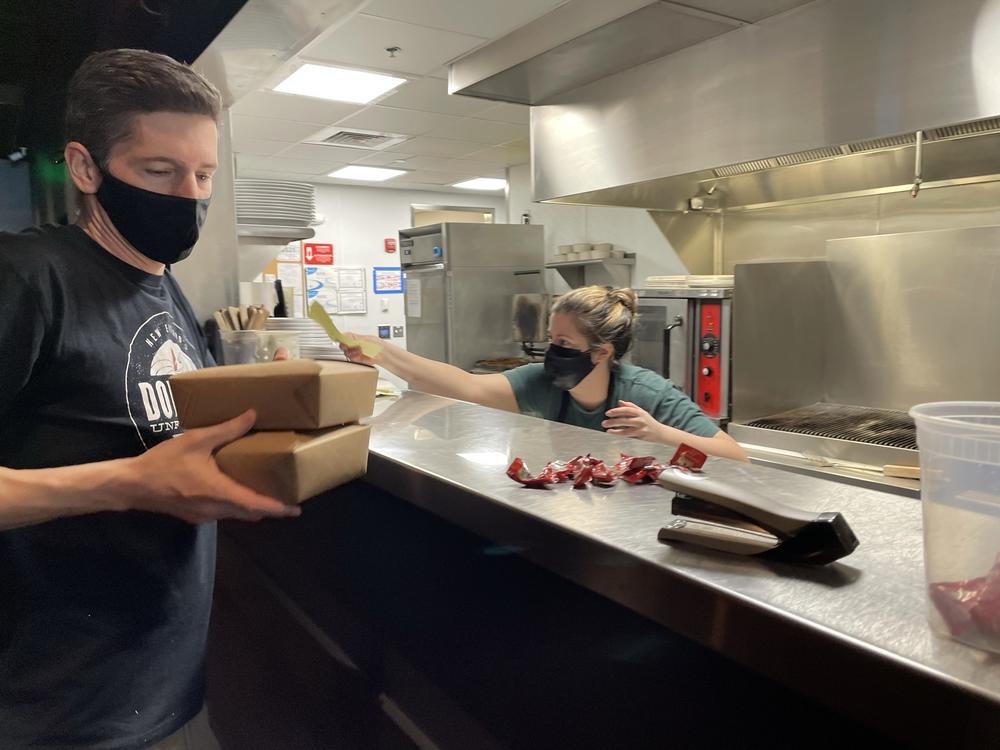 Take-out has been a big part of Cornwall's business through the pandemic. General manager Billy Moran is hoping the resumption of outdoor dining and the upcoming return of fans to nearby Fenway Park will mean more people opting to eat at the restaurant.