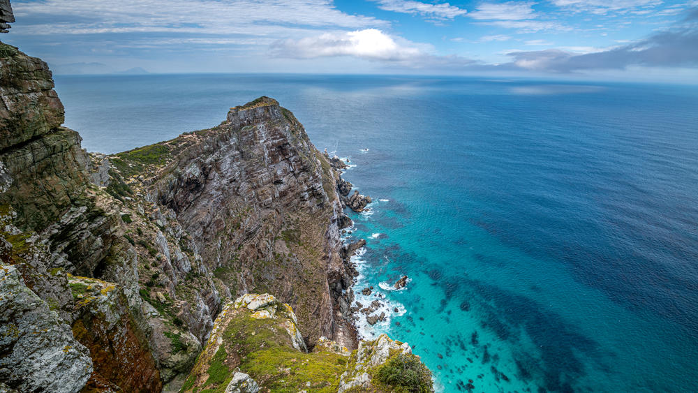 The Cape of Good Hope in South Africa. Ships diverting from the Suez Canal would likely take a route between Europe and Asia that traverses this point.