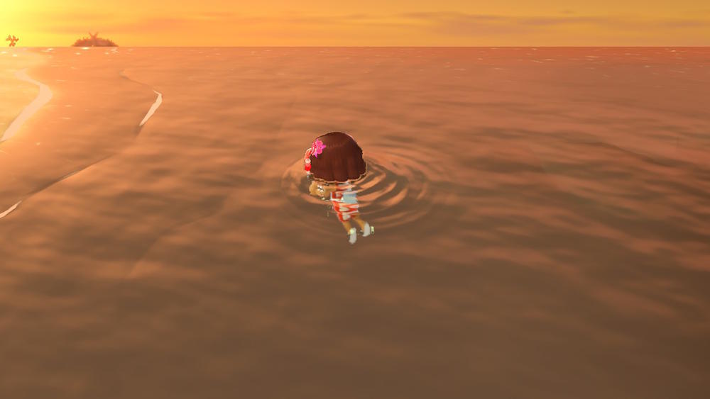 <em>Animal Crossing</em> introduced swimming — and diving for ocean creatures — in an update last summer.