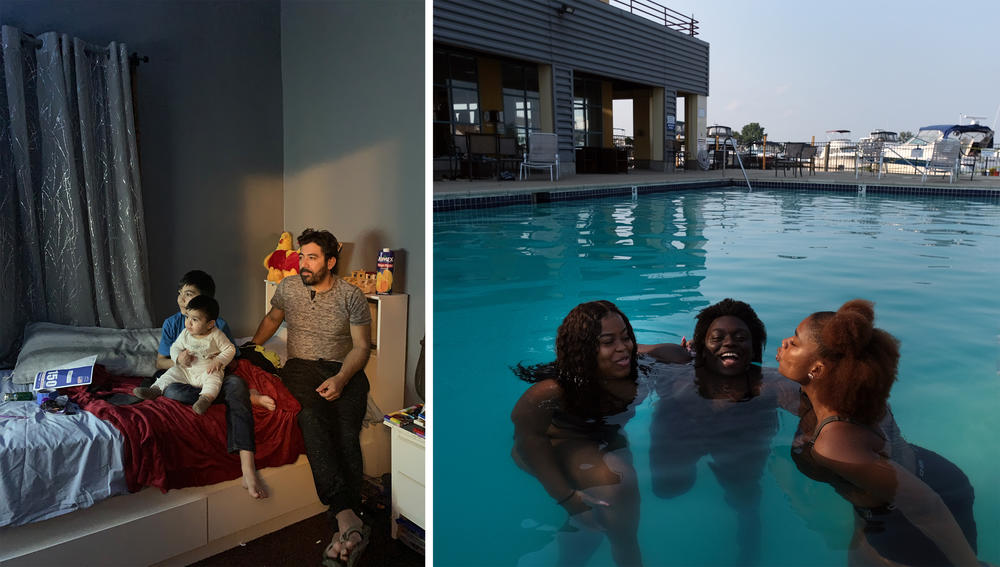 <strong>Left</strong>: Stephanie Ruiz's photograph of her family. Photography helped with her anxiety. 