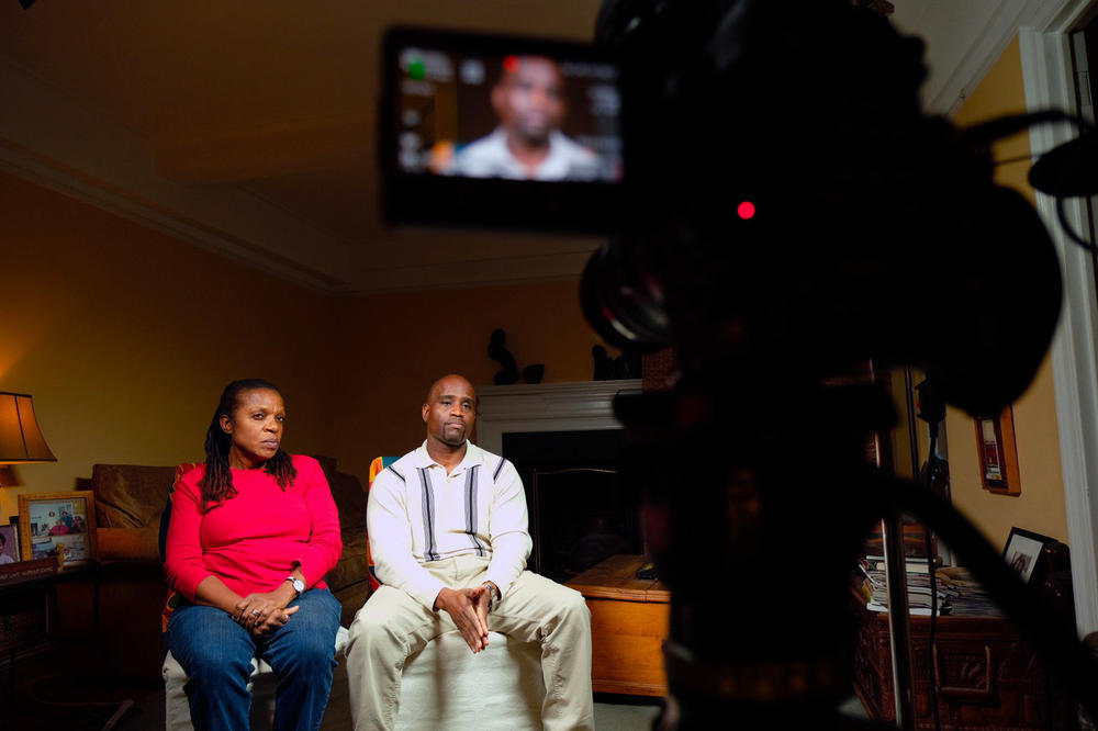 Rule and Robinson are interviewed by Talking Eyes Media for a documentary in their home in New York City on Oct. 12, 2016.