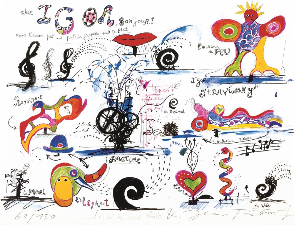 Niki de Saint Phalle, <em>Cher Igor,</em> 1983, lithograph