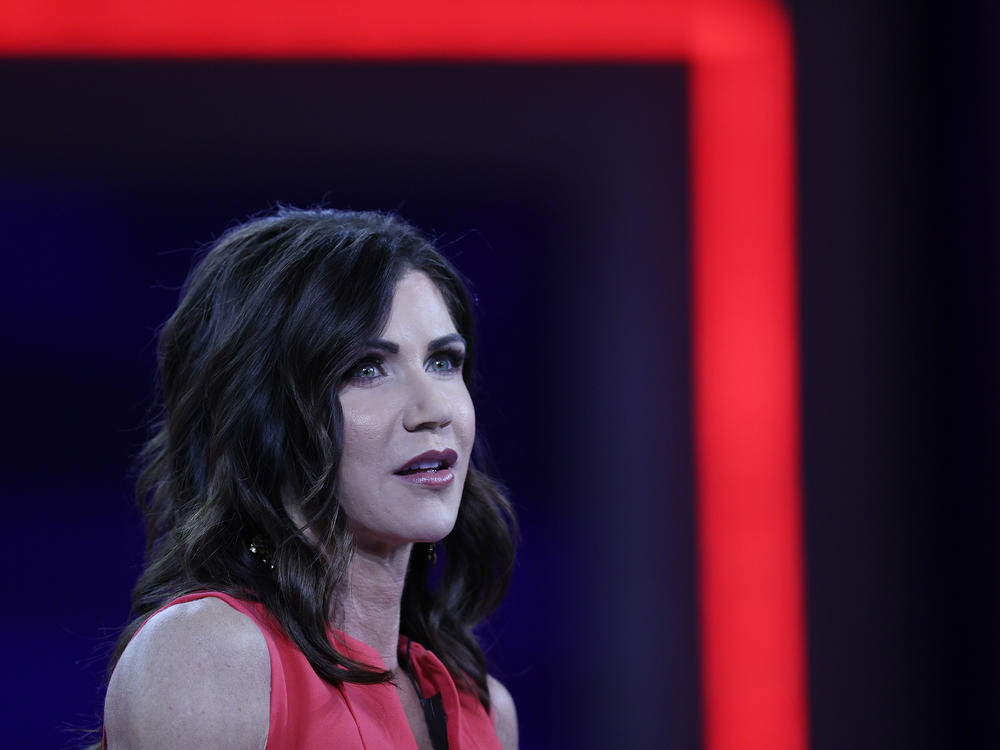 South Dakota Gov. Kristi Noem addresses the Conservative Political Action Conference held in the Hyatt Regency on February 27 in Orlando, Florida.