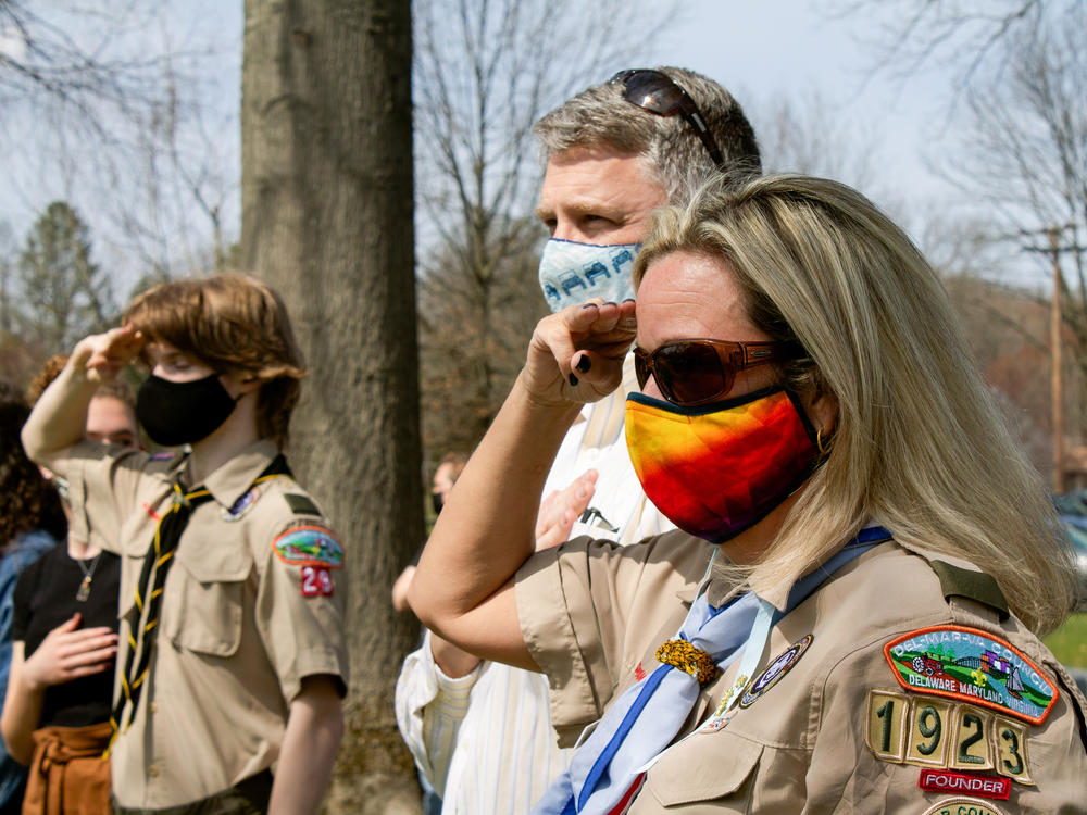 Shannon Helmecki (right), the mother of Scarlett Helmecki, loves going on scout camping trips with her daughter.