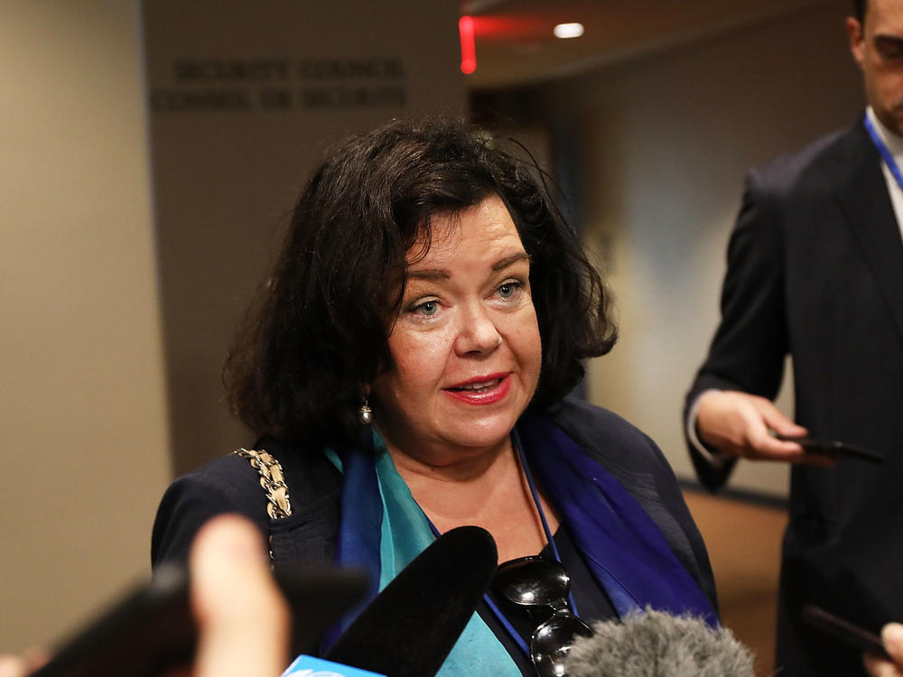 U.K. Ambassador to the U.S. Karen Pierce, pictured in a previous role in 2018, talked with NPR about the country's outline of its future foreign policy.
