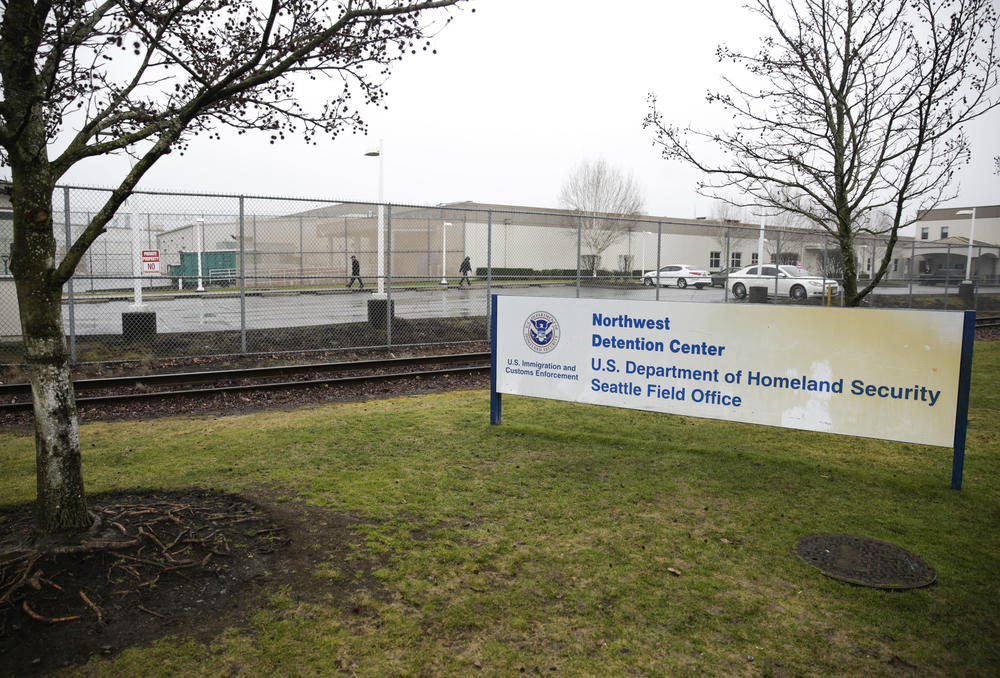 The U.S. Department of Homeland Security Northwest Detention Center is pictured in Tacoma, Wash., in 2017. It's now called the Northwest ICE Processing Center.