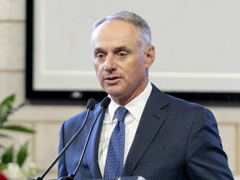 Major League Baseball Commissioner Rob Manfred, pictured in January, on Friday said the organization unwaveringly supports 