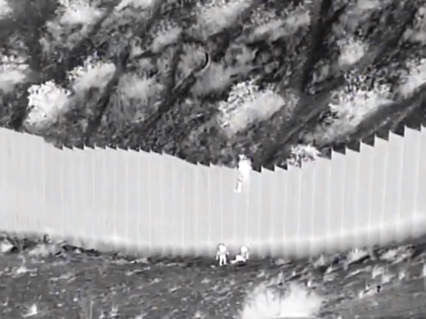 A Border Patrol agent operating a camera pointed at a section of the barrier just west of El Paso, Texas, spotted the two young girls, ages 3 and 5, as they were dropped from the top of the 14-foot wall.