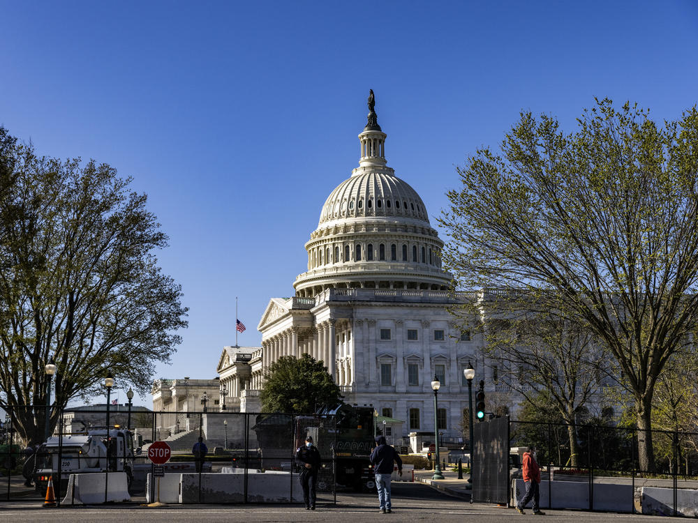 The U.S. Capitol grounds pictured on Saturday, one day after a man rammed a vehicle into Capitol Hill police officers, wounding one and killing Officer William 