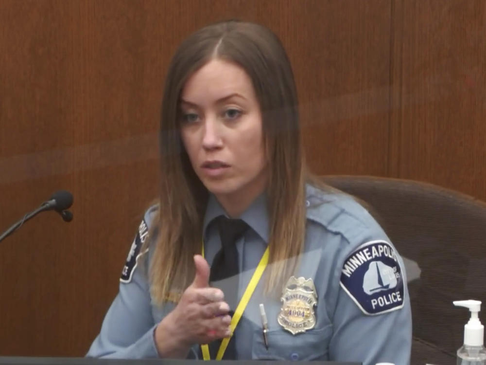 Minneapolis police officer Nicole Mackenzie testifies Tuesday in the trial of former officer Derek Chauvin.