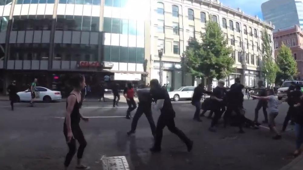 In June 2018, Ethan Nordean punched a counterprotester in the jaw and shoved him to the pavement in Portland, Ore. The Proud Boys have since used the video of that punch as a rallying cry.