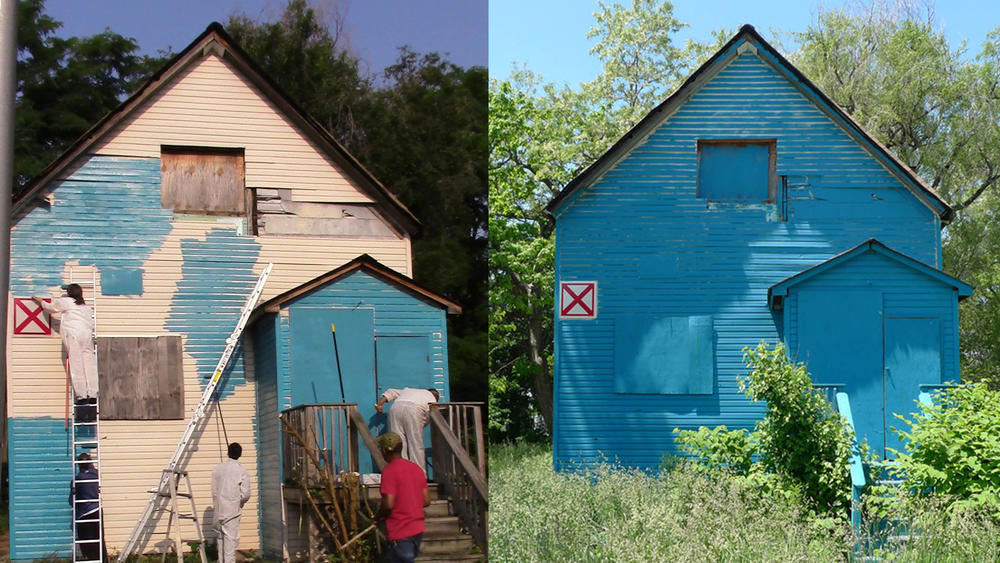 As a part of her Color(ed) Theory project, Chicago-based artist Amanda Williams painted an abandoned house in a bright shade of turquoise that she calls 