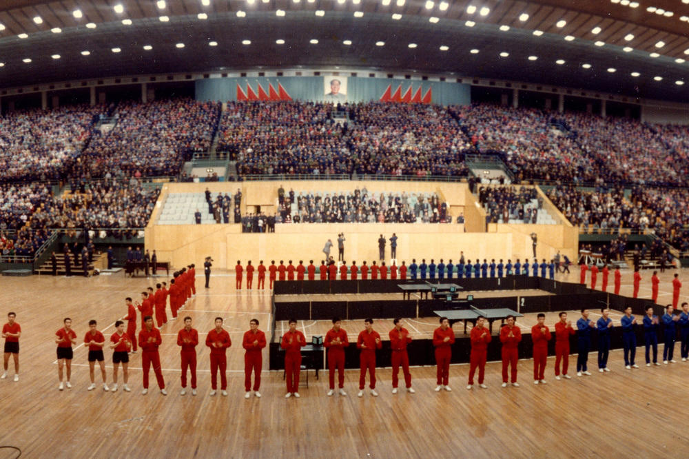 President Richard Nixon attended a pingpong exposition in Beijing during his 1972 trip to China.