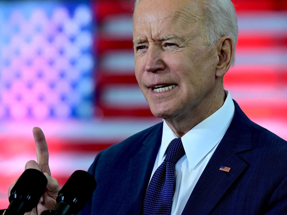 President Biden unveils a $2 trillion infrastructure plan in Pittsburgh on March 31. In his speech, Biden said the plan would help the U.S. compete with China.