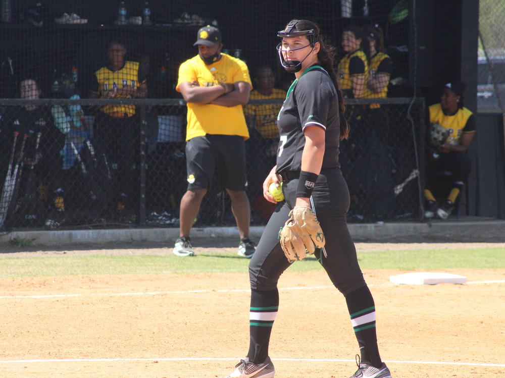 Hope Trautwein is the first pitcher in NCAA Division I softball history to strike out every batter in a seven-inning perfect game, according to the NCAA.