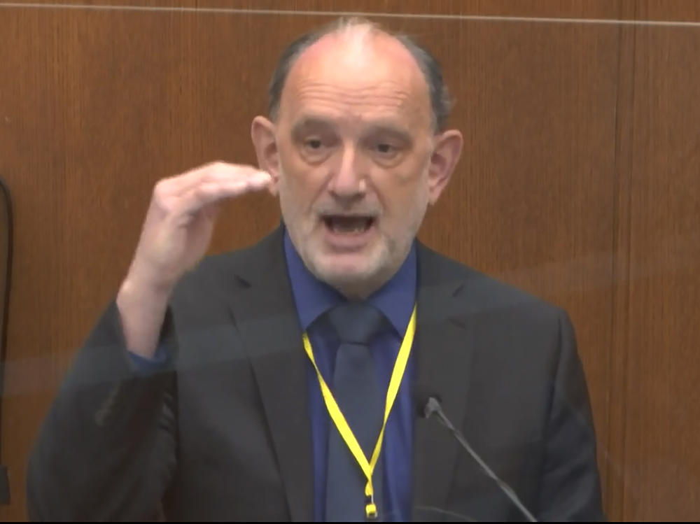Dr. David Fowler testifies  Wednesday in the trial of former Minneapolis police Officer Derek Chauvin. Chauvin is on trial for charges of murder and manslaughter in the death of George Floyd.
