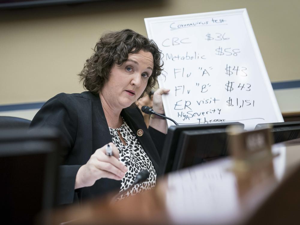 Rep. Katie Porter, a Democrat from California, during a House Oversight Committee hearing on Capitol Hill in March 2020.
