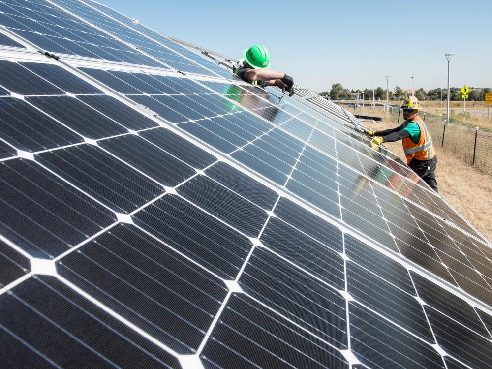 To cut carbon emissions, President Biden announced an initiative to further cut the cost of solar installations, like this one being tested at the National Renewable Energy Laboratory in Colorado.