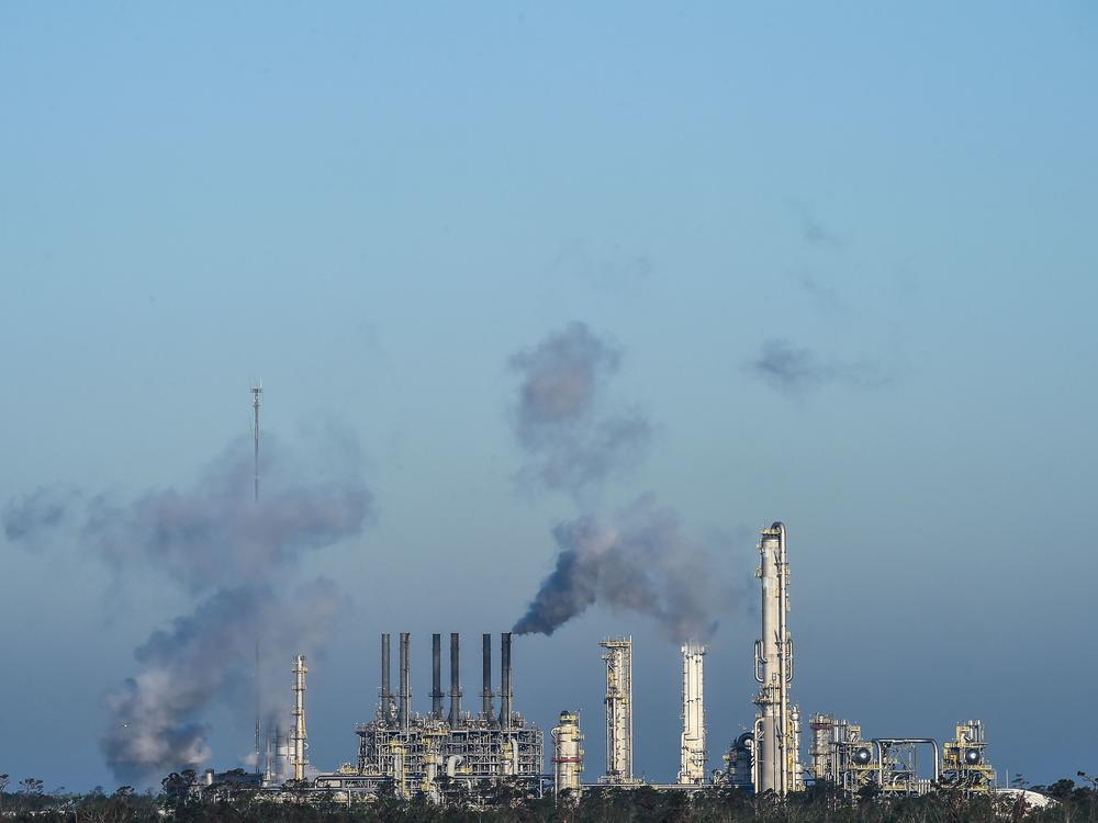 An oil and gas processing plant  in Lake Charles, La. in October 2020. The Biden administration is expected to announce aggressive new targets for reducing greenhouse gas emissions.