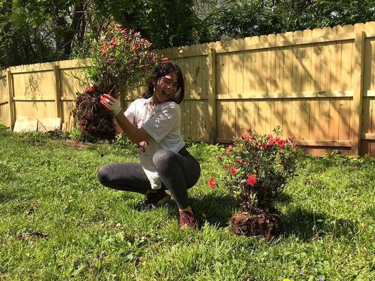 Nikka Duarte, 23, is fixing up her garden so she can invite her vaccinated friends over this summer.