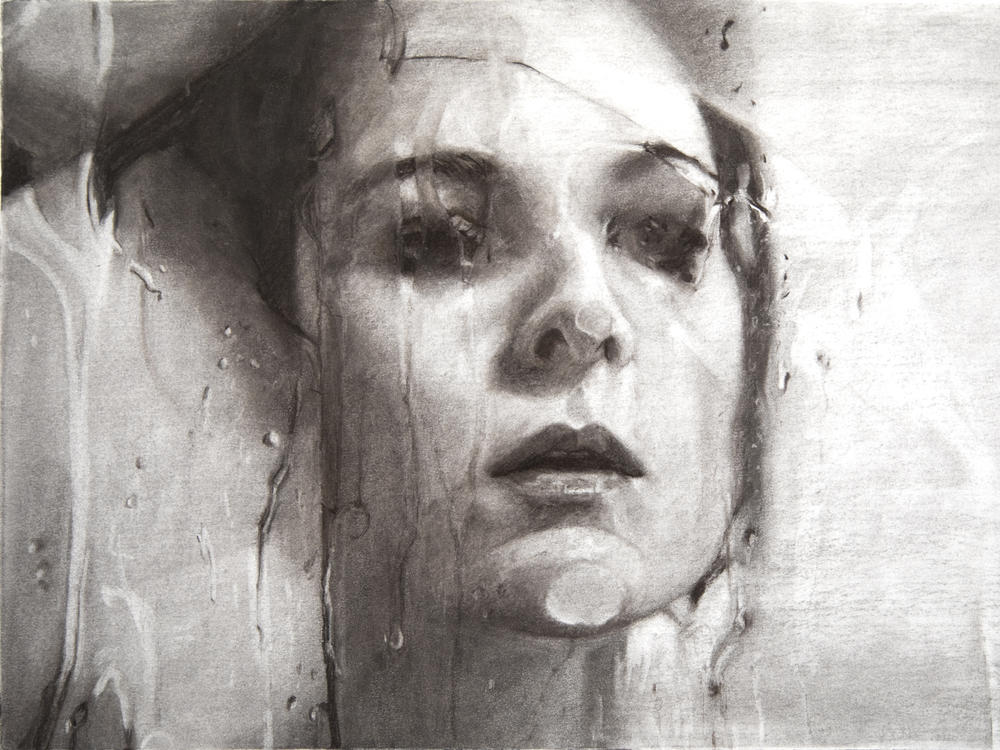 Alyssa Monks, <em>Transfixed (drawing),</em> 2020, vine charcoal on paper