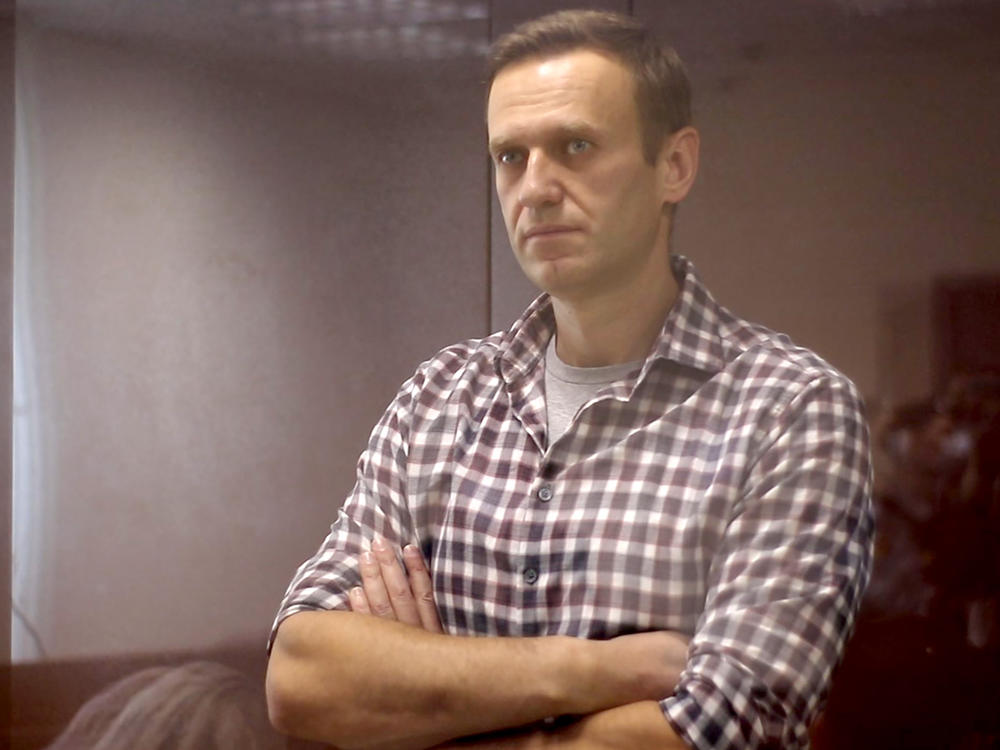Russian opposition activist Alexei Navalny during a court hearing in February.