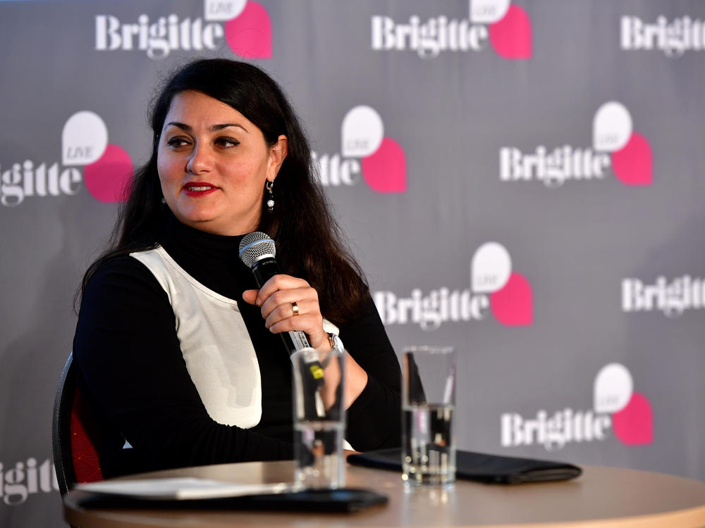 Lamya Kaddor, at the Frankfurt Book Fair in 2016, is running to represent a Duisburg district in September's election as a Green Party candidate. She was born in Germany to parents who came from Syria decades ago.