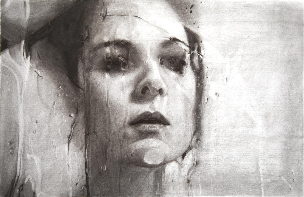 Alyssa Monks,<em> Transfixed (drawing), </em>2020, vine charcoal on paper