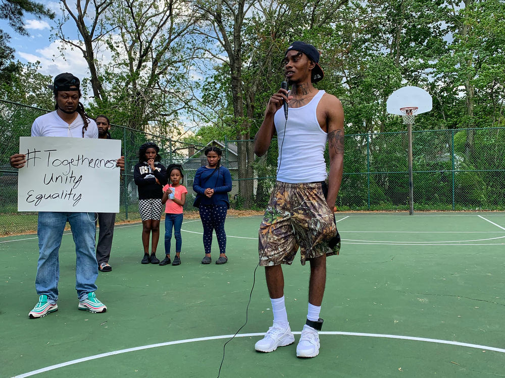 At a ballfield a few blocks from where Andrew Brown Jr. was killed by a sheriff's deputy in Elizabeth City, N.C., Daquail Alexander organized a vigil and protest in Brown's memory.