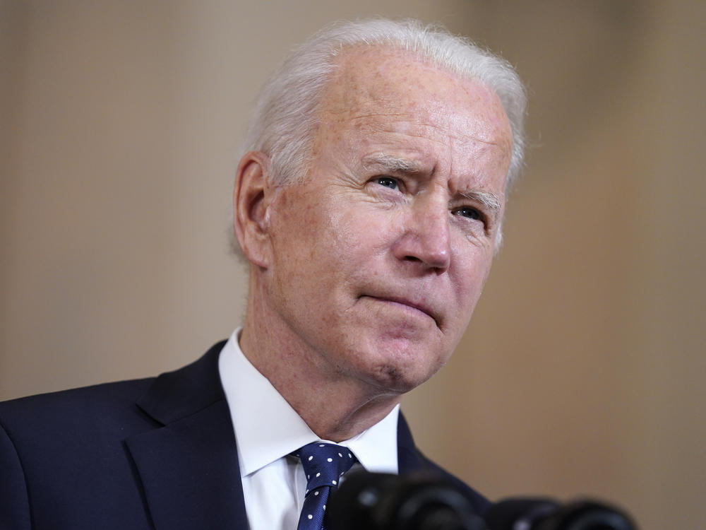 President Biden speaks at the White House on April 20, 2021. 