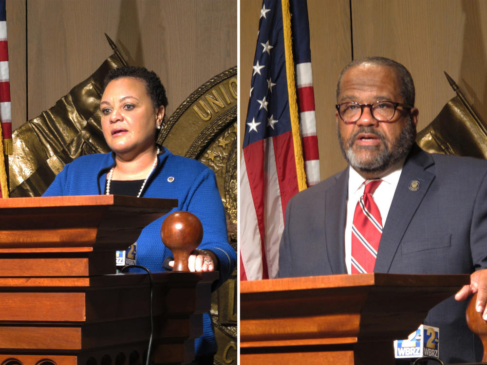 Louisiana state Sens. Karen Carter Peterson and Troy Carter, pictured on Jan. 20, are in a runoff election in the race for the 2nd Congressional District seat on Saturday.