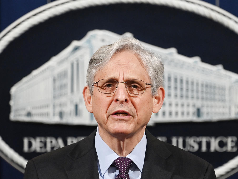Attorney General Merrick Garland speaks Monday at the Department of Justice in Washington, D.C. Garland announced the department will open an investigation into the Louisville Metro Police Department.