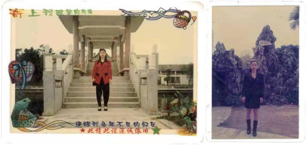 Left: An undated photo of Feng Daoyou. She frequently talked about finding a better life in the U.S. Right: A young Feng Daoyou. She was the youngest of four siblings and left home at age 14, to work in Shenzhen. She later became a beautician in Shanghai.