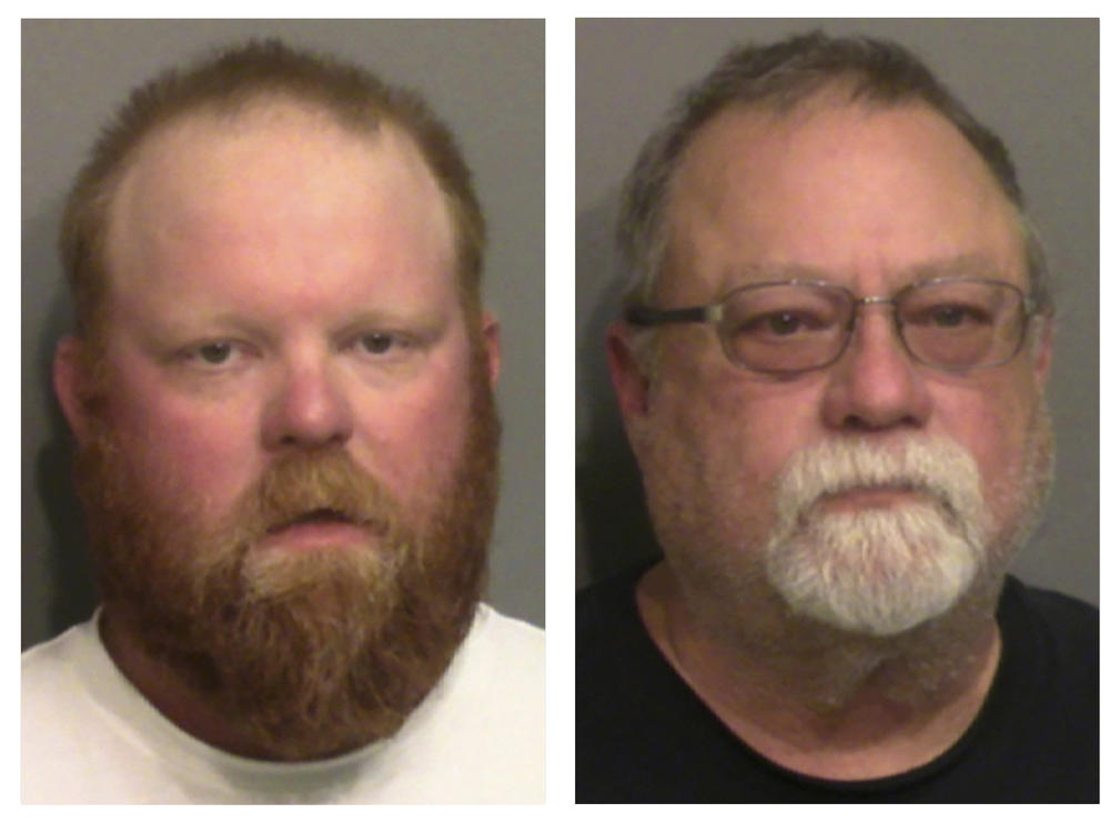 Travis McMichael (from left), his father, Gregory McMichael, and William 