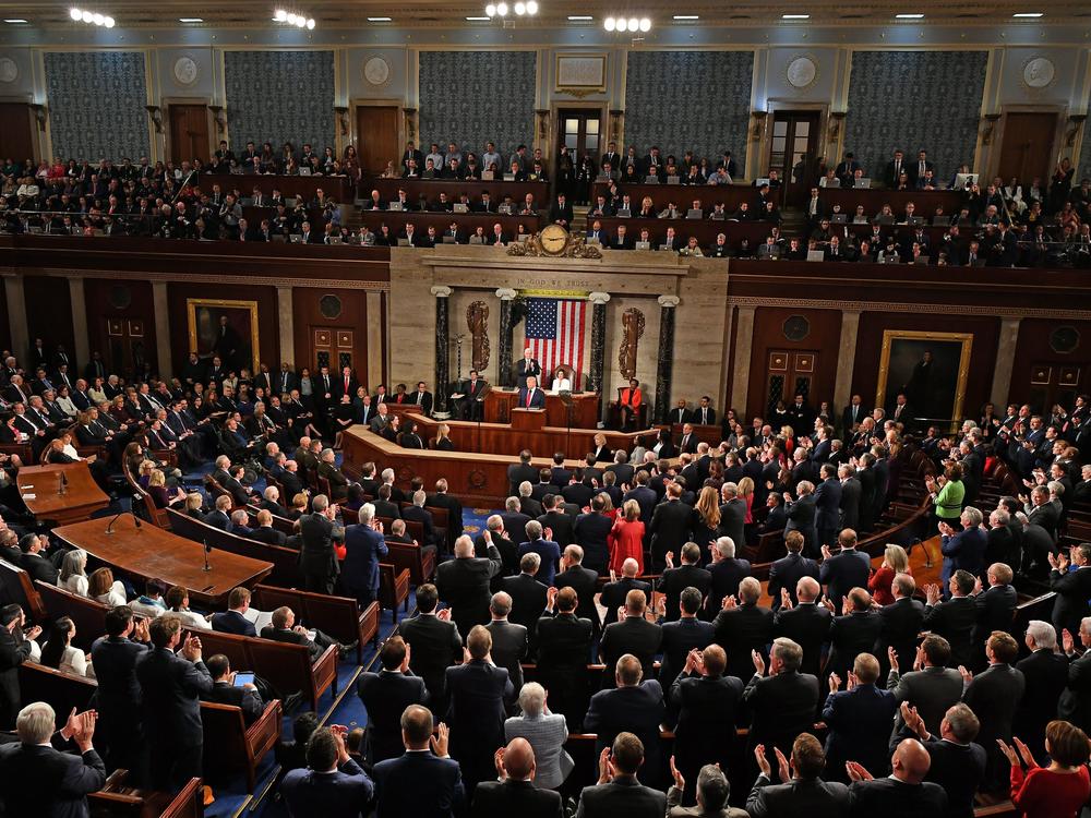 There was a large crowd when President Trump spoke to lawmakers at his final State of the Union address on Feb. 4, 2020.