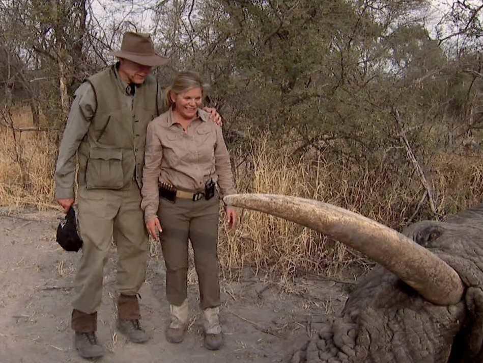 A screen grab from footage of the National Rifle Association's Wayne LaPierre and his wife, Susan. It was originally intended for a TV series sponsored by the gun rights group that never aired. Warning: Video below contains graphic content.