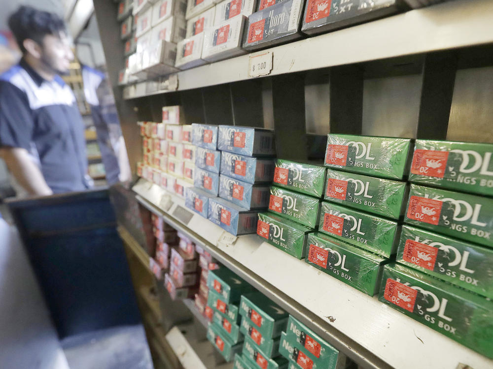 Menthol cigarettes and other tobacco products at a store in San Francisco in 2018. U.S. health regulators announced a new effort Thursday to ban menthol cigarettes.