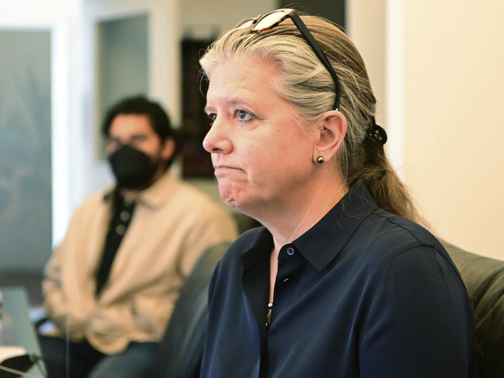 Julia Sherwin, lawyer for the family of Mario Gonzalez, speaks about his death in Oakland, Calif., on Wednesday. Members of the Gonzalez family believe police used excessive force when they attempted to arrest him.