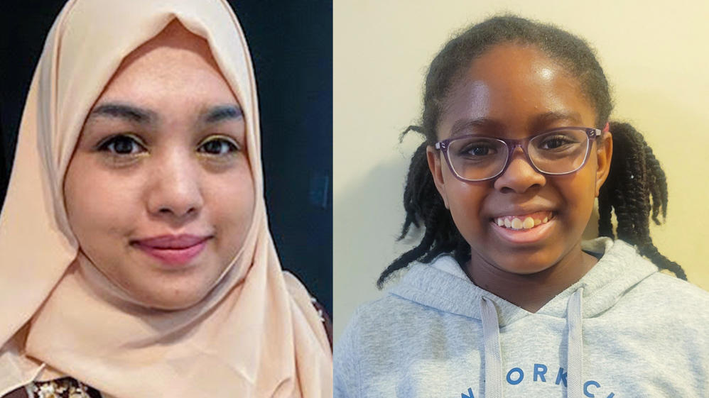 Hasina Islam and Abigail Jean this April. One of Abigail's earliest memories of Islam was when Islam read her <em>Chicka Chicka Boom Boom, </em> a book Abigail now reads to her sister, Hannah. Hannah, 3, is the same age Abigail was when she first met Islam.