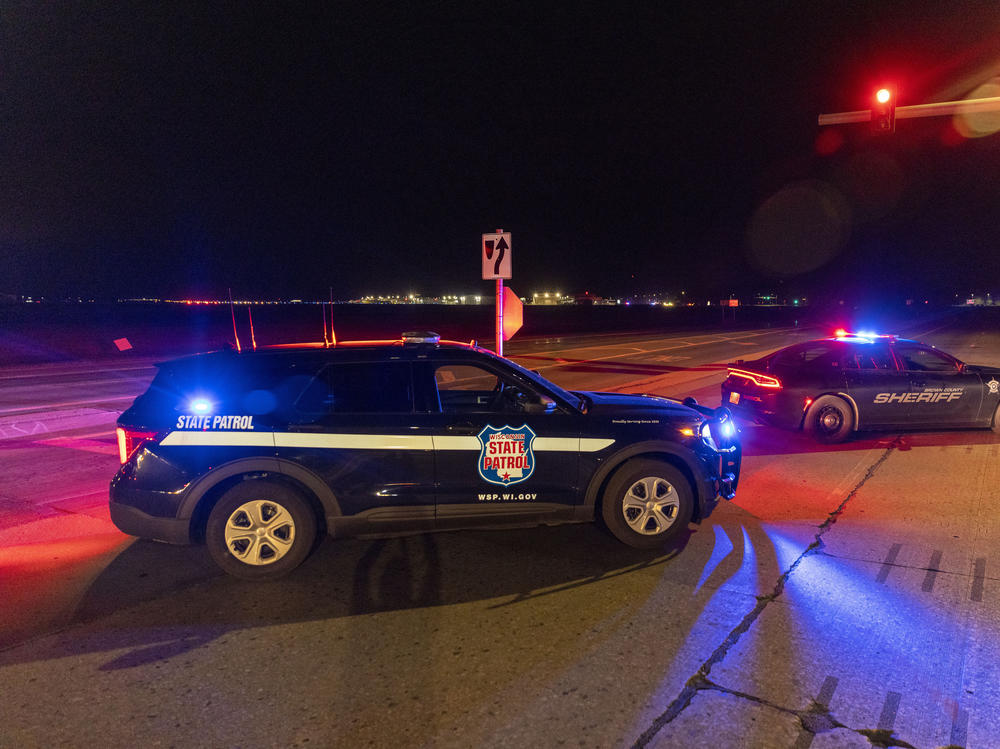 Law enforcement blocks the road in front of the Oneida Bingo and Casino in Green Bay, Wis. on Saturday May 1, 2021 after reports of an active shooter.