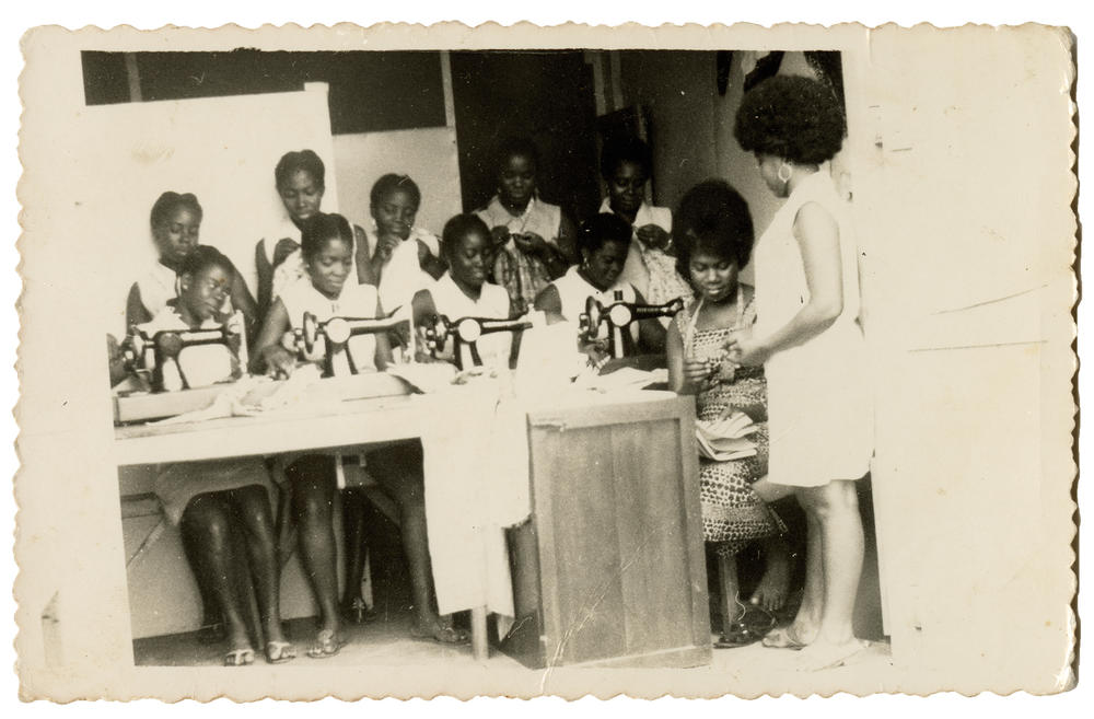 Africans were able to quickly democratize the sewing machine when it arrived to the continent in the mid-1800s. The photo is from Ghana, 1970s.