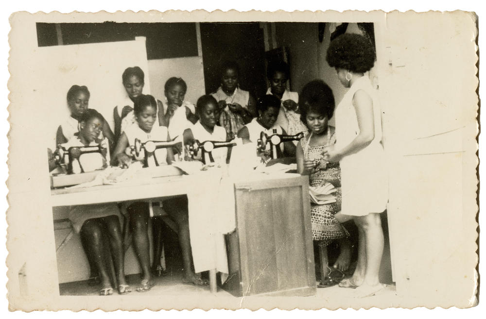 Africans were able to quickly democratize the sewing machine when it arrived to the continent in the mid-1800s. The photo is from Ghana, 1970s.