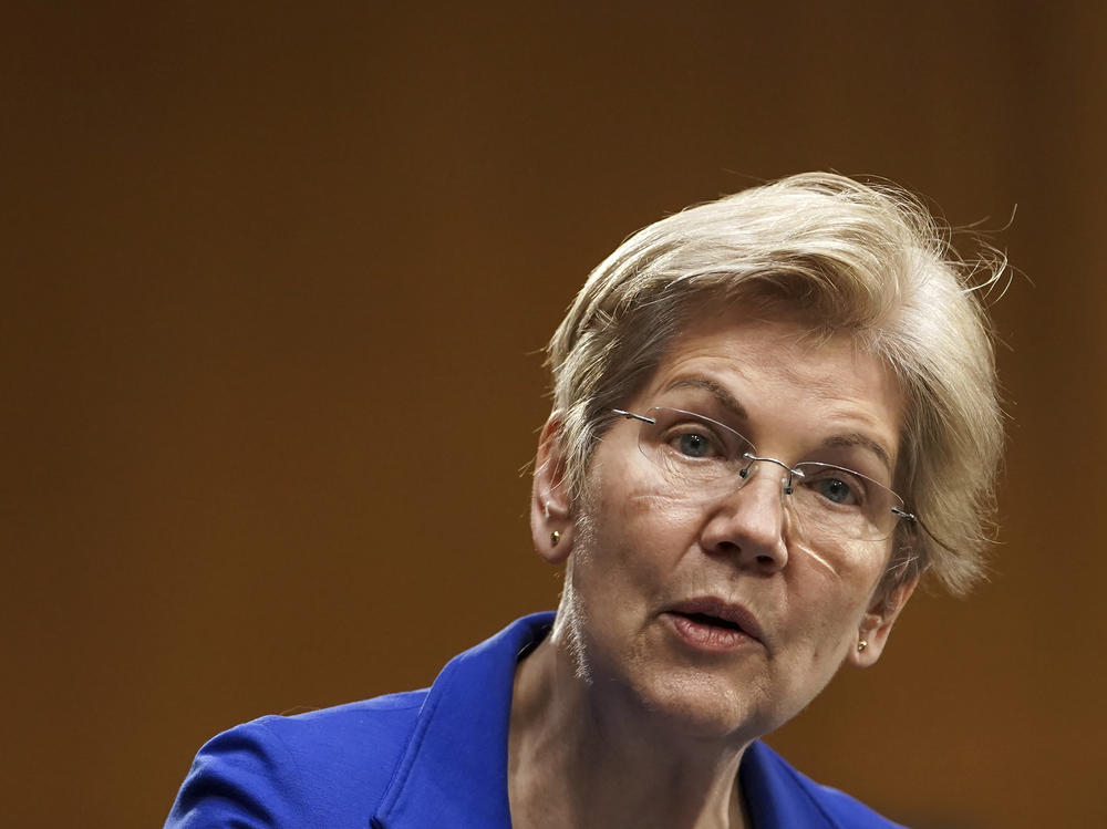 Sen. Elizabeth Warren speaks during a Senate Finance Committee hearing in Washington on Feb. 24. Warren's latest book is called <em>Persist</em>.