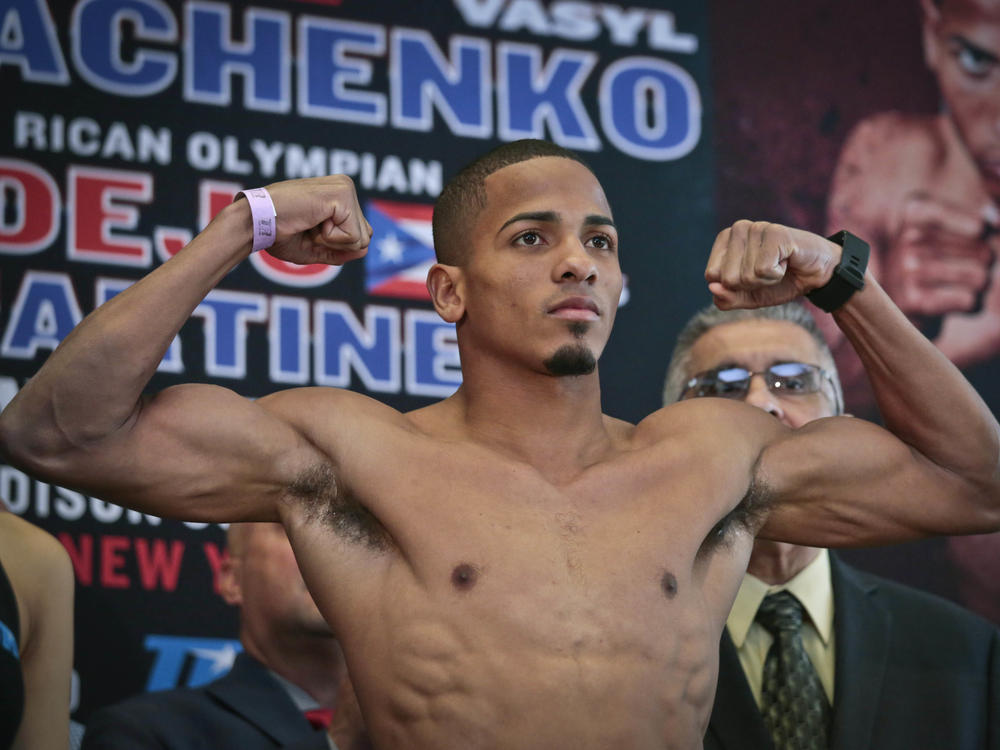 Puerto Rican boxer Felix Verdejo, seen posing before a fight in 2016, allegedly punched his 27-year-old lover in the face, drugged her, then restrained her arms and legs before shooting her and dumping her into a river.