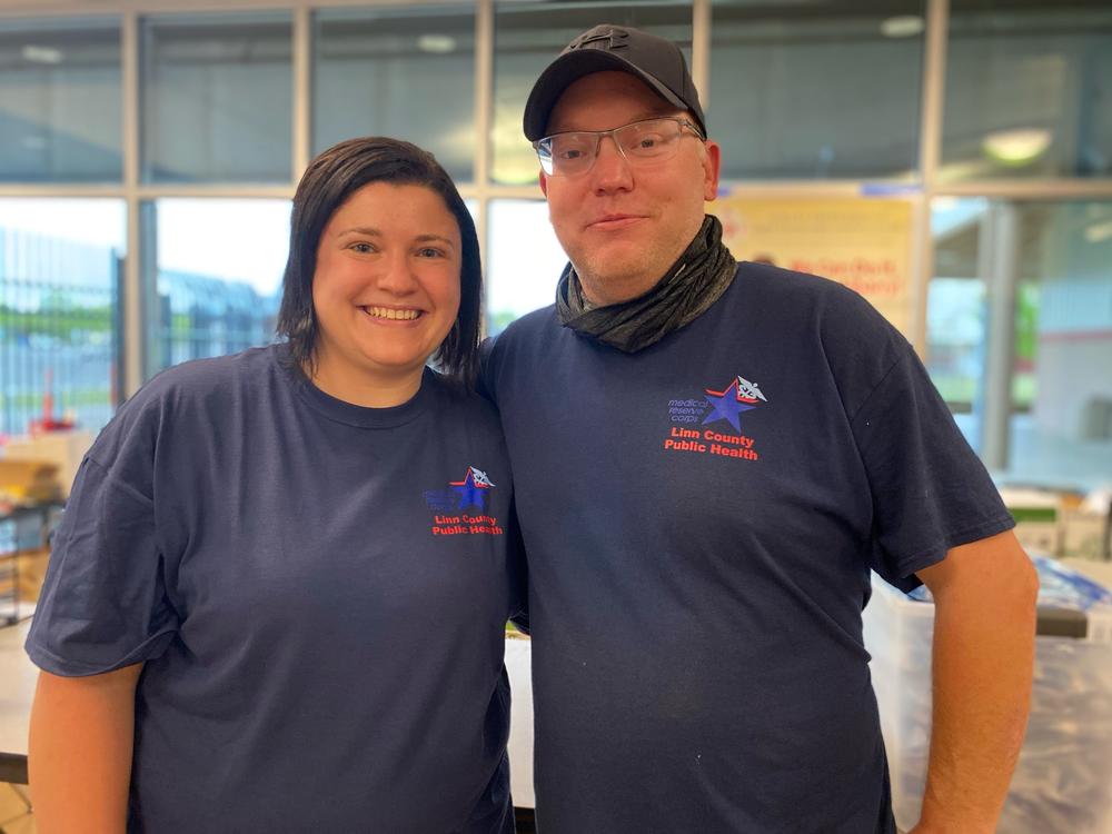 Linn County Emergency Manager Neva Anderson and her husband, Erik Anderson, say they've never wasted a shot, but it's getting harder to find people who want a COVID-19 vaccination.