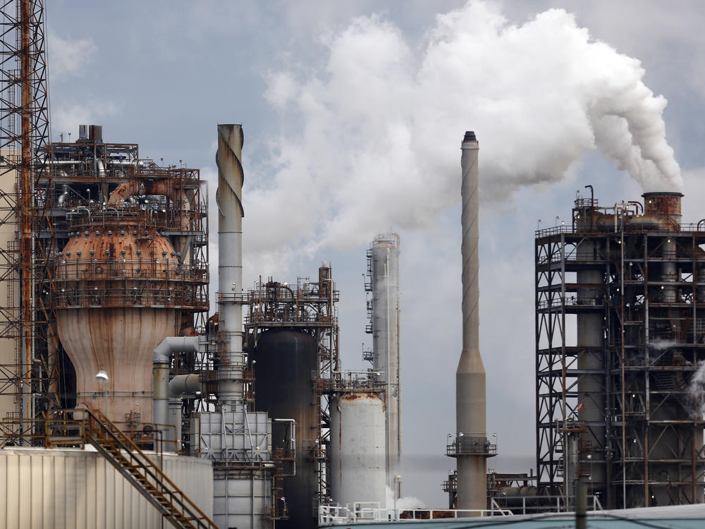 The Royal Dutch Shell refinery is seen in Norco, La. The state is a major petrochemical and oil and gas producer, but Gov. John Bel Edwards has called for a plan to dramatically reduce climate warming emissions.