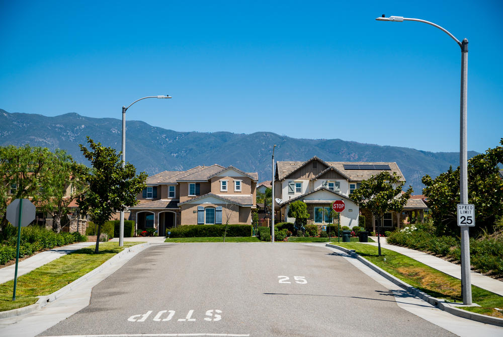 A neighborhood of Rancho Cucamonga, a city in the Inland Empire. As it became increasingly unaffordable to purchase property in Los Angeles County, like many others, Ross' relatives turned their gazes to the Inland Empire — a stretch of land that began about 50 miles east of LA. Not long before, it had been mostly desert, vineyards and factories.